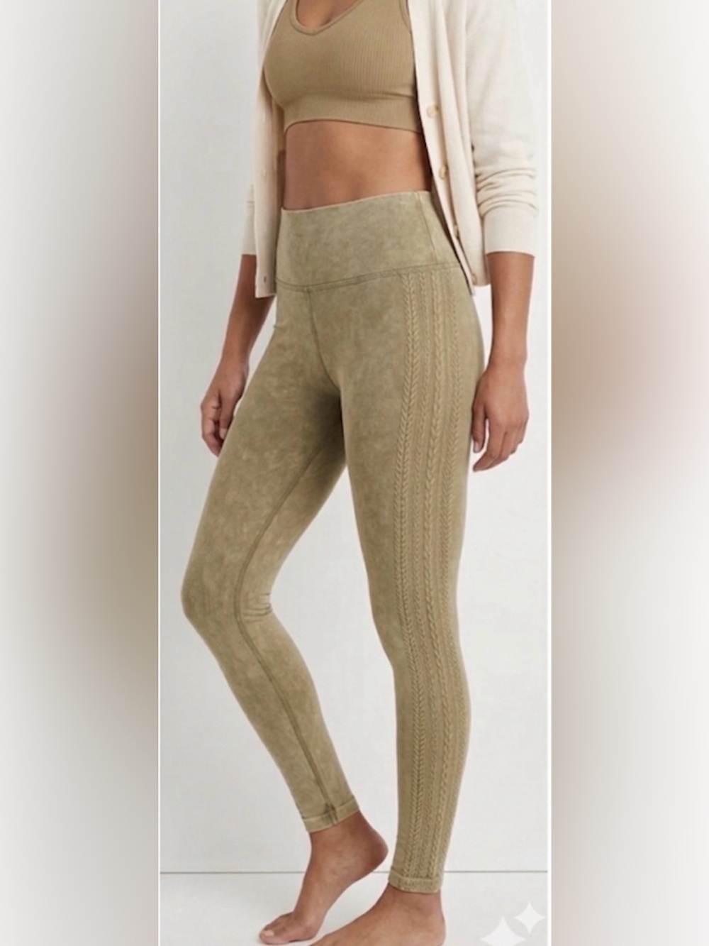 Offline by Aerie Ribbed Leggings in Camel